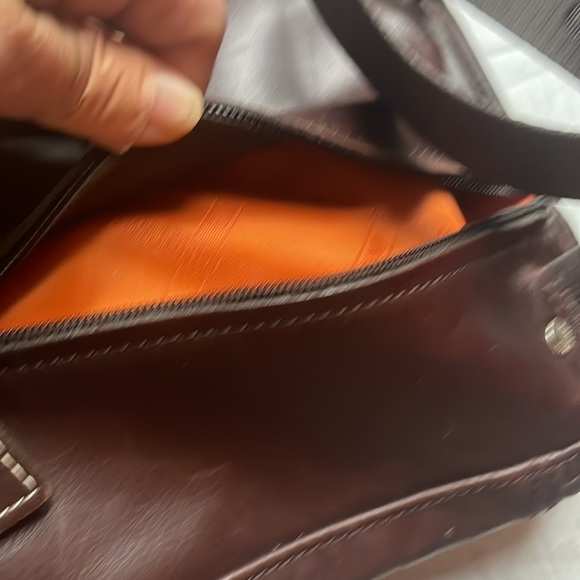 Leather cavalier mocha Longchamp crossbody bag! UNISEX - Picture 4 of 10